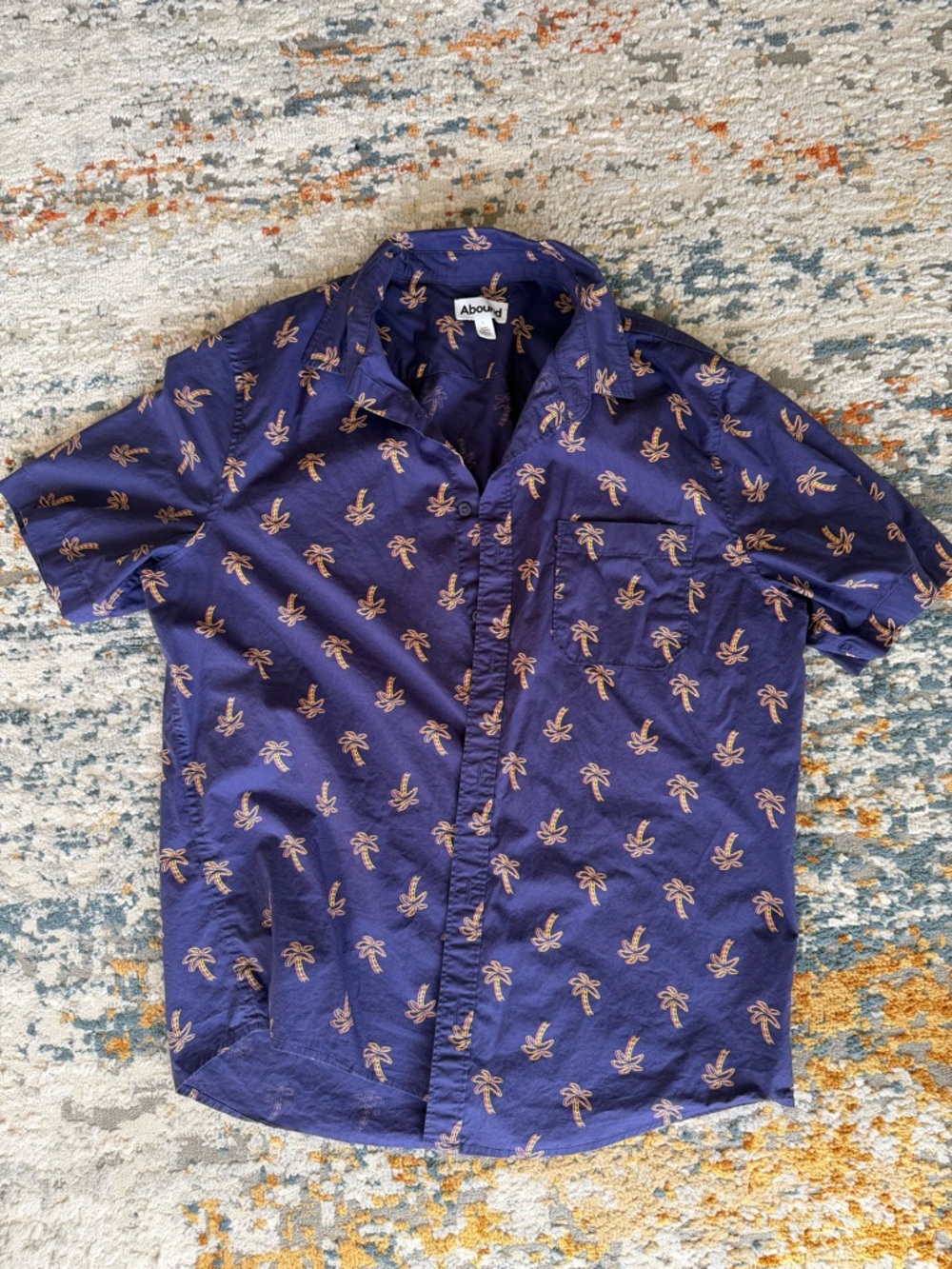 Bundle of 3 Navy Blue Short Sleeve Men shirts, Large, 100% Cotton
